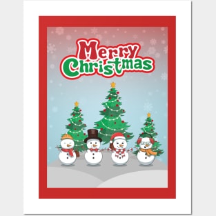 Christmas Snowman Posters and Art